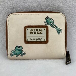 Loungefly Star Wars Cream Wallet with Green Boba Fett Frog Motif